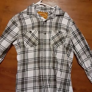 Red Camel White Plaid Flannel Shirt New L